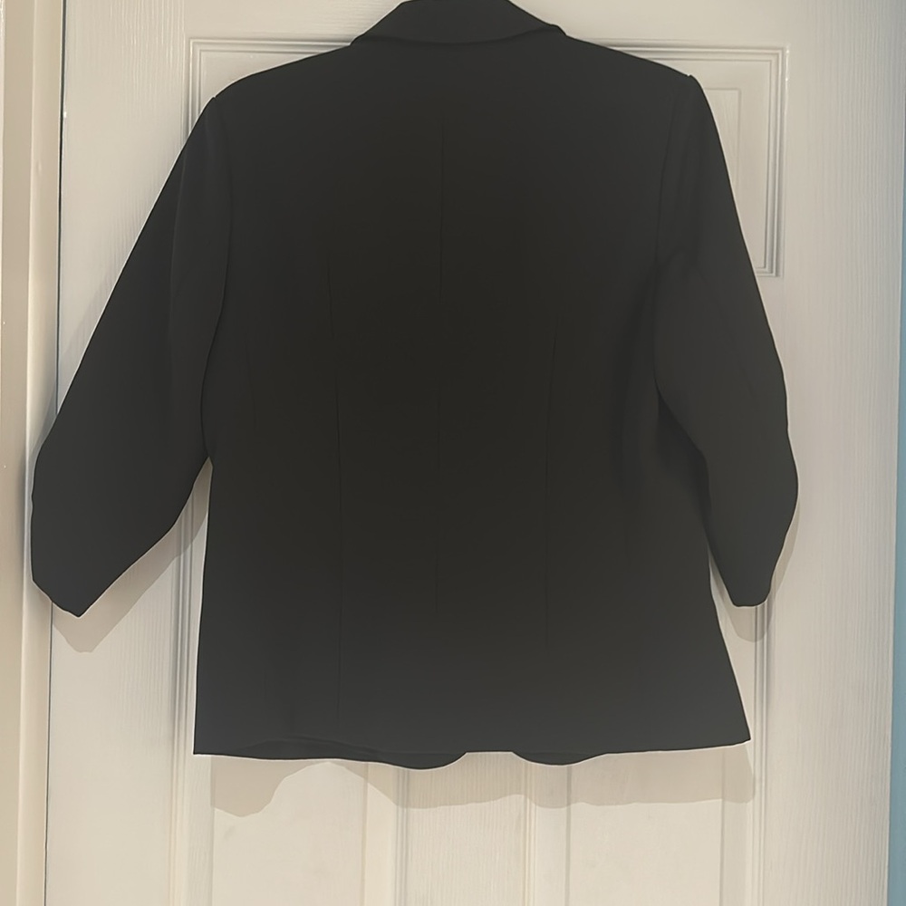 Black Tailored Blazer with Notched Lapels - Picture 2 of 4